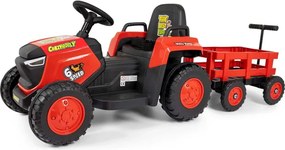 Elektrický traktor s prívesom Rolly červený