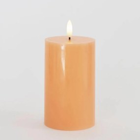 SIRIUS Vosková LED svíčka Sille, broskvová, 7,5 x 12,5 cm