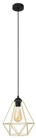 Luster na lanku KARO 1xE27/15W/230V zlatá/čierna