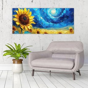 Obraz - Maľba slnečníc (120x50 cm)
