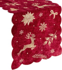 VIANOČNÝ BEHÚŇ NA STÔL RUDOLPH 35X183 CM VZOROVANÁ