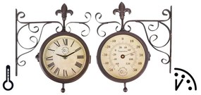 Nástenné hodiny s teplomerom Esschert Design Rustic