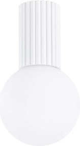 Stropné svietidlo Halo, 1x biele sklenené tienidlo, w