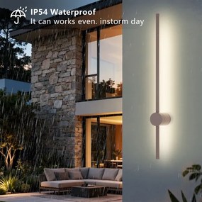 BRILAGI - LED vonkajšie nástenné svietidlo AURA, 12 W, 230 V, 3000 K, IP54, 65 cm, hnedá, CRI 90