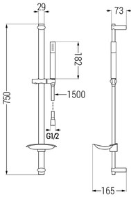 Mexen sprchový set DB70, chróm, 785704584-00