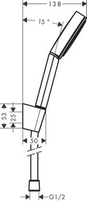 Hansgrohe Pulsify S, súprava so sprchovým držiakom 105 1jet so sprchovou hadicou 1250 mm, matná čierna, HAN-24301670