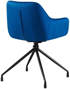 Jedálenská stolička Welby zamat - tmavo modrá