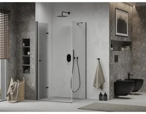 Mexen Lima, sprchovací kút 110 (dvere) x 120 (stena) cm, 6mm číre sklo, čierny profil, 856-110-120-70-00