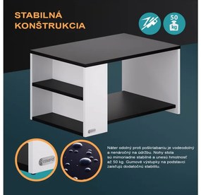 InternetovaZahrada Konferenčný stolík Santa Cruz 90x59x47cm - biely/antracit