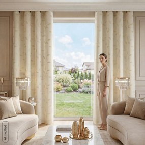 ZÁVES NA KRÚŽKOCH NIKKI 140X250 CM LISTY