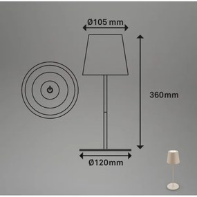 Briloner 7508011 - LED Stm. nabíjacia stolná lampa LED/2,5W/5V IP44 béžová