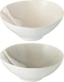 2 ks béžové misky aperte Taupe s popraskaním - 12 * 12 * 4,8 cm