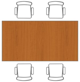 Jedálenský stôl TRIVIA, sivá podnož, 160x80 cm, čerešňa