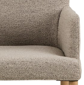 Béžové čalúnené jedálenské kreslo s podrúčkami Zoe – Actona