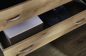 Šatníková skriňa so zrkadlom Case, 181 cm, dub artisan