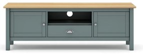 TV stolík sivozelený z borovicového dreva 158x53x40 cm Misti – Marckeric