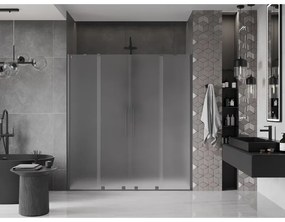 Mexen Velar Duo, posuvné sprchové dvere do otvoru 180 cm, 8mm sklo námraza, grafit brúsený, 871-180-000-32-66