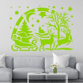 Veselá Stena Samolepka Santa Claus Farba: zelená, Veľkosť: 40 x 29 cm
