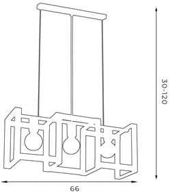 Luster na lanku KARTEL 3xE27/60W/230V