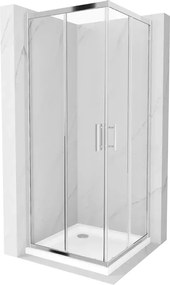 Mexen Rio, štvorcový sprchový kút 90 x 90 cm, 6mm číre sklo, chrómový profil + biela sprchová vanička, 860-090-090-01-00-4010