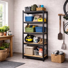 Regál s vysokou nosnosťou HEAVY, max. 875kg, 90x40x180cm, čierna Jurhan