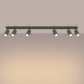 Sollux SL.1505 - Bodové svietidlo RING 6xGU10/10W/230V zelená