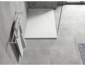 Mexen Hugo, obdĺžniková sprchová vanička SMC 120 x 70 cm, biela, oceľová krytka, 42107012-X