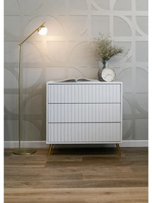 Komoda Biel B6  (biela + zlatá). Vlastná spoľahlivá doprava až k Vám domov. 1099299