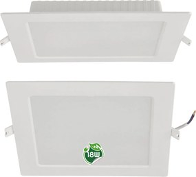 BERGE Štvorcový LED pabel zapustený - biely - 18W - PC - neutrálna biela