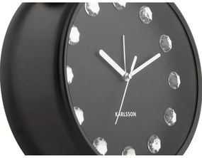 Karlsson 6019BK dizajnové stolné hodiny/budík čierna, pr.. 30 cm