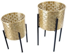 Súprava 2 stojanov na kvetináč v zlatej farbe Mauro Ferretti Glissy, výška 38 cm