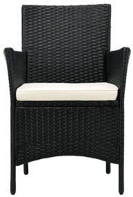InternetovaZahrada Balkónový set Bayamo - čierny + krémové podušky