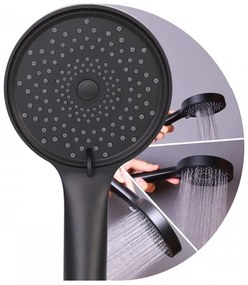 Erga Fanki, 3-funkčná ručná sprchová hlavica, čierna matná, ERG-YKA-BP.FANKI-BLK