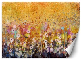 Fototapeta, Louka s květinami barevná abstrakce - 450x315 cm