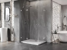 Mexen Lunar Duo výklopný sprchový kút 115 x 90 cm, 8mm číre sklo, chrómový profil, 834-115L-090P-01-00
