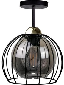Keter Lighting Prisadený luster SOLO BLACK 1xE27/60W/230V čierna/zlatá 1492