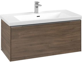 VILLEROY &amp; BOCH Subway 3.0 závesná skrinka pod umývadlo, 1 zásuvka, s LED osvetlením, 973 x 478 x 429 mm, Arizona Oak, C569L0VH