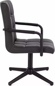 LuxuryForm DESIGN Otočná stolička VERONA BLACK na čiernom kríži - čierna