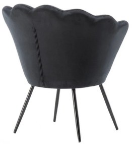 LuxuryForm DESIGN Kreslo FREY VELUR s čiernymi nohami - čierne