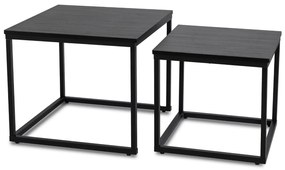 PROXIMA.store - Loftový set konferenčných stolíkov TEVET FARBA: čierny mramor, FARBA NÔH: čierna