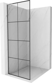 Mexen Kioto L, sprchová zástena Walk-In 70 x 200 cm, 8mm číre sklo čierny vzor, chrómový profil, 800-070-103-01-77