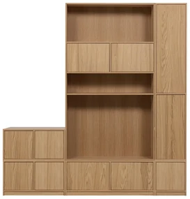 Modulárna knižnica v dekore duba v prírodnej farbe 227x243 cm Modulair – vtwonen