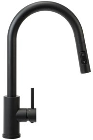 REA-B9147 - Drezová batéria s vysúvacou sprškou FRESH 39,5 cm matná čierna