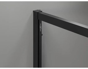 Mexen Exo, štvorcový sprchovací kút s posuvnými dverami 70x70 cm, 6mm číre sklo, čierny profil, 8111-070-070-70-00
