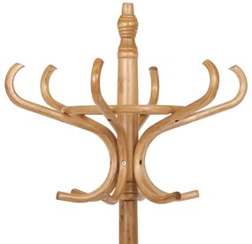 Drevený stojanový vešiak, tmavý dub, 52 x 186 cm