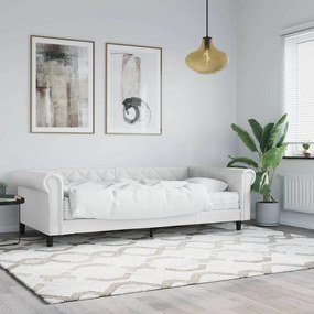 Denná posteľ s matracom biela 90x200 cm umelá koža 3197720