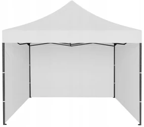 Trojstenný párty stan bez okien biela 3m x 3m