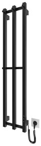Kúpeľňový radiátor HF SLIM 110W/230V 117x25 cm čierna hranatý