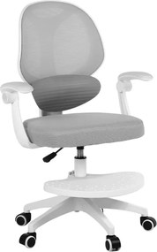 Detská otočná stolička Neoseat JUNI 009 s podnožou — látka, sivá