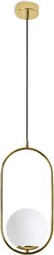 Závesné svietidlo Florence, 1x biele sklenené tienidlo, g, U